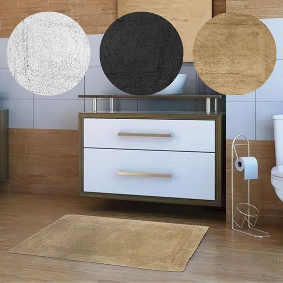 Tapete Banheiro 50x70cm  Soft Macio Antiderrapante Grande Seguro Alto Padrão Home Decor Confiavel Kapazi
