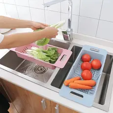 Escorredor Ajustável Pia Retrátil Frutas e legumes Louças Pratos Cozinha