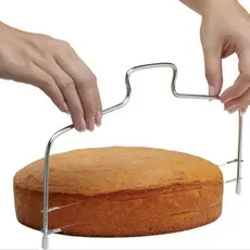 OFERTA Cortador Fatiador e Nivelador De Bolos Com Fio Duplo Ajustável em Aço Inox CLINK
