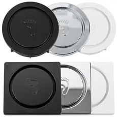 Ralo Click Inteligente em Plastico ABS 10x10 Cromado Preto Branco Piso Banheiro Quadrado Redondo