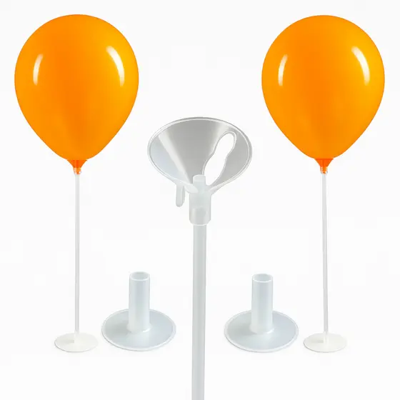 KIT 20 SUPORTE PARA BALÃO COM BASE ADESIVA 33CM - Cristal