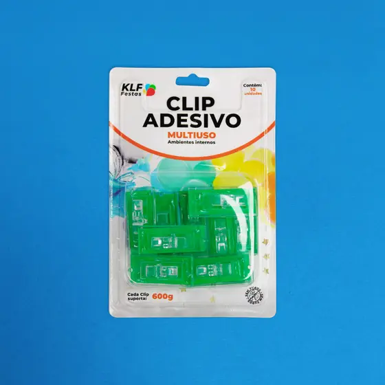 Suporte Clip Adesivo Multiuso Gancho Fixa Balão Cristal C/10