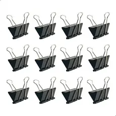 Kit Ate 24 Unidades Clips Borboleta 19/25/32/41MM Prendedor De Papel Binder Metal Preto Alto Qualidade