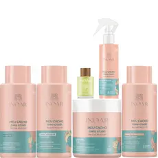 KIT INOAR MEU CACHO MEU CRUSH SH+COND+CREME DE PENTEAR+MÁSCARA4X500+FLUIDO ATIVADOR200ML+OLÉO ARGAN7ML