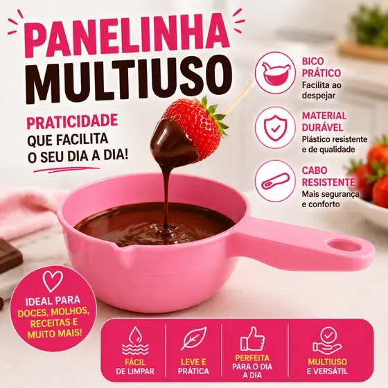 Panelinha Multiuso Confeitaria Para Doces 850ml Varias Cores Derreter Chocolate Microondas