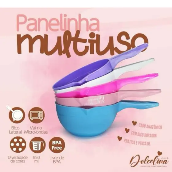 Panelinha Multiuso Confeitaria Derretedeira Para Doces Chocolate 850ml Varias Cores