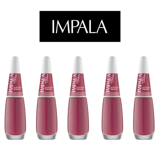 KIT 5 ESMALTES IMPALA A COR DA MODA CREMOSO ADMIRE