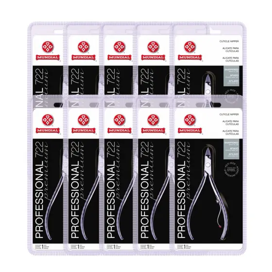 Kit 10 Alicates de Cutículas 722 premium inox