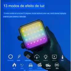 Mini Iluminador RGB 7w Led Para Fotos Videos Câmera Celular Notebook Com Suporte Lay 83