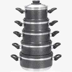 Kit de Panela com Tampa de Vidro - Jogo de Panelas 5 Peças em Alumínio