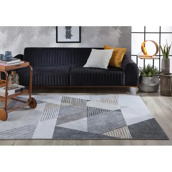 Tapete Sala Quarto 1.00 X 1.40 M Antiderrapante Decorativo Lisboa Corttex