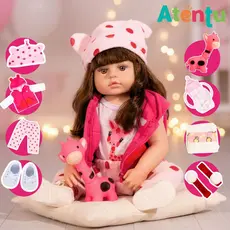 Boneca Infantil Bebê Reborn Realista Menina com Acessórios Girafinha