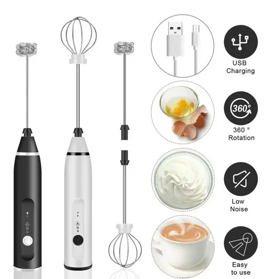 Mini Mixer Misturador Bebidas Ovos Portátil Elétrico Bateria 008