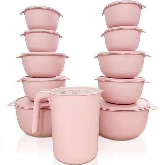 Conjunto Bowl Pote Plástico Redondo 10 peças + 1 Jarra OU 3 Peças, Microondas, Lava-Louças, Freezer