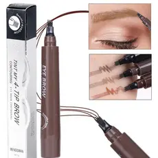 Lápis De Sobrancelha De 4 Pontos Caneta Líquida Tatuagem Maquiagem Cosmético À Prova D'água Delineador