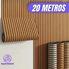 Papel De Parede 5m 10m 15m 20 Metros Ripado Madeira Autoadesivo Antimofo Quarto, sala, Cozinha