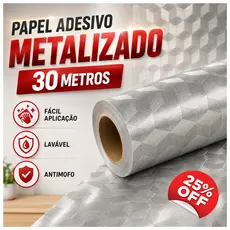 Papel Adesivo 10m 20m 30M Metalizado Decorativo Autocolante Sem Obra Sem Bagunça Fácil Aplicaçao