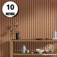Papel Adesivo Parede Ripado 5m 10 Metros Escritório Quarto Sala Fácil Aplicar Resistente Cozinha