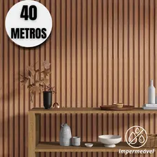 Papael Adesivo Parede 5m 10m 20m 30m 40m Ripado Impermeável Fácil de Aplicar Sala Quarto Cozinha