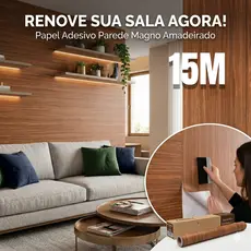 Papel Parede Adesivo Magno 5m 10m 15M Fácil Aplicar Sala Quarto CozinhaLavável Removível Amadeirado
