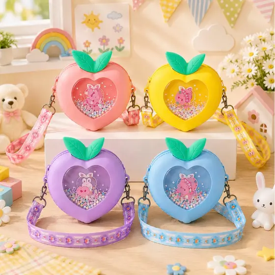 Bolsa Infantil de Silicone Pêssego Com Areia Movediça