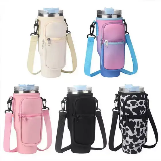 Bolsa Porta-garrafas De Água Compatível Com Copo 40oz 1,2 Litro Para Celular Chaveiro Com Alça De Ombro Ajustável