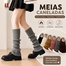 Polaina Meias Caneladas Fitness Sem Pés Ballet Academia Aeróbicas em Lã