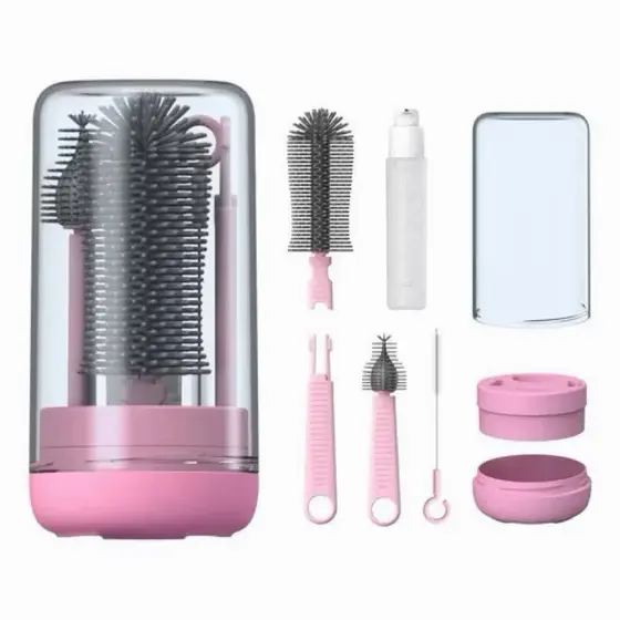 Kit Escova de Limpeza 6 em 1 para Mamadeira, Canudo, Copo e Garrafa