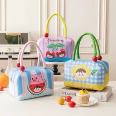 Bolsa Térmica Portátil Marmita Necessaire Lancheira Frutas Fofos Com Isolamento Térmico Viagem