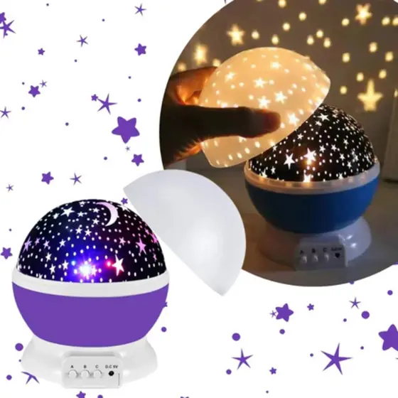 Luminária Projetor Abajur Infantil Estrelado lua Estrela 360º Galaxy Star Master Projetor De Estrela