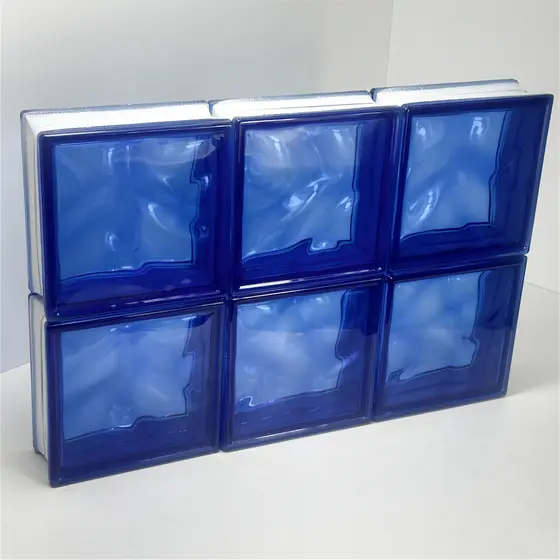 6 Blocos de Vidro Inowar Azul 19x19 Ondulado — Estilo, privacidade e luz para sua obra!