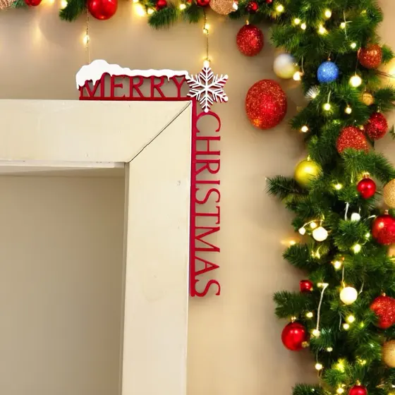 Decoração de Natal Enfeite de Natal para canto da porta