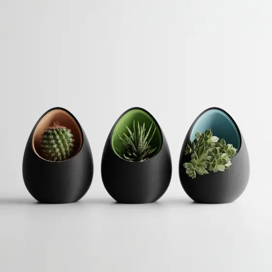 Vaso Decorativo em Formato de Ovo para Suculentas e Cactos