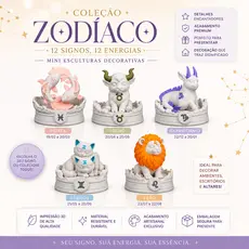 Chaveiro e Mini Escultura com Base Coleção Signos do Zodíaco