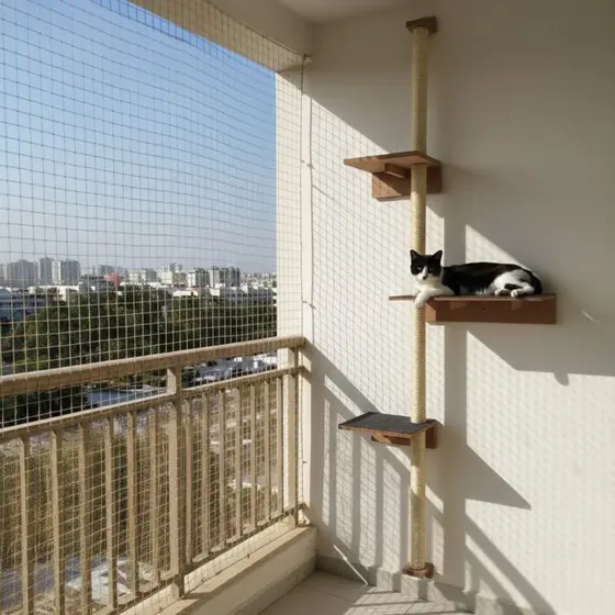Torre Arranhador para Gatos 1.80m com Carpete e Prateleiras - Arranhador de Carpete e Prateleiras Espaçosas