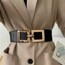 Cinto elástico feminino preto solto apertado fino moda versátil festa casamento