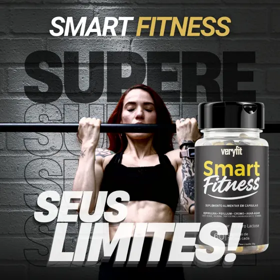 Smart Fitness 60 Cáps de 500mg Taurina Chá Verde Laranja Moro Café Verde Cromo Psyllium Espirulina