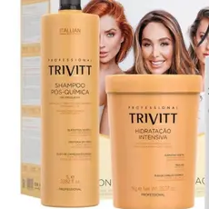 Kit Trivitt Shampoo Pós Química 1L + Hidratação Intensiva 1Kg - Itallian