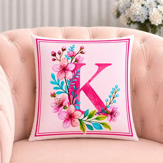 Capa Para Almofadas Decorativas de Luxo, Estilo Moderno SUA INICIAL AQUI Amor Sublimadas 45x45