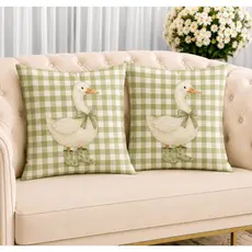 KIT 2 Capas Para Almofadas Decorativas de Luxo, Estilo Moderno Ganso Verde Sublimadas 45x45