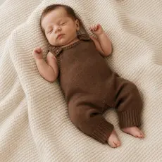 Macacão Jardineira Bebê Tricot Premium Macio Botões Ombro Saída Maternidade