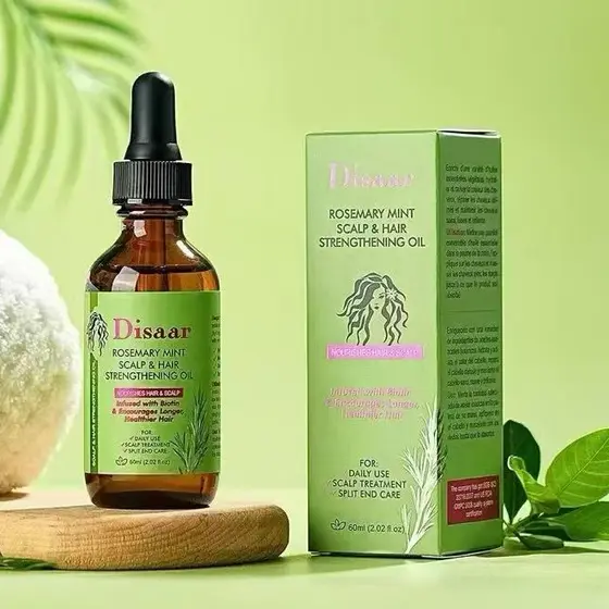 Disaar Organics essencial de alecrim  Mint Óleo Fortalecedor para o Cabelo e Cabelos 59ml