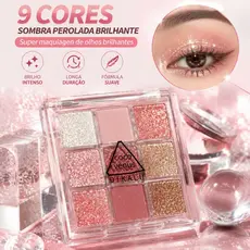9 COR Paleta de Sombra Colorida Sombra Perolada Brilhante Super Maquiagem de Olhos Brilhantes