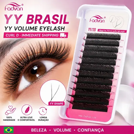 Cílios Fadvan YY Brasil YY Volume Extensão De Cílios Curvatura D Envio Imediato