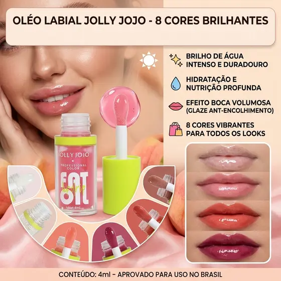 Óleo Labial Colorido Brilho Hidratante Linha Clareador Nutritivo Glaze Anti-Encolhimento