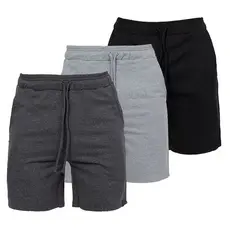 Kit Bermudas Short Moletom Masculino Lisa Treino Academia Casual