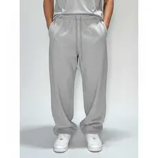 Calça masculina Hip Hop Larga Moletom Wide Leg Estilo Streetwear