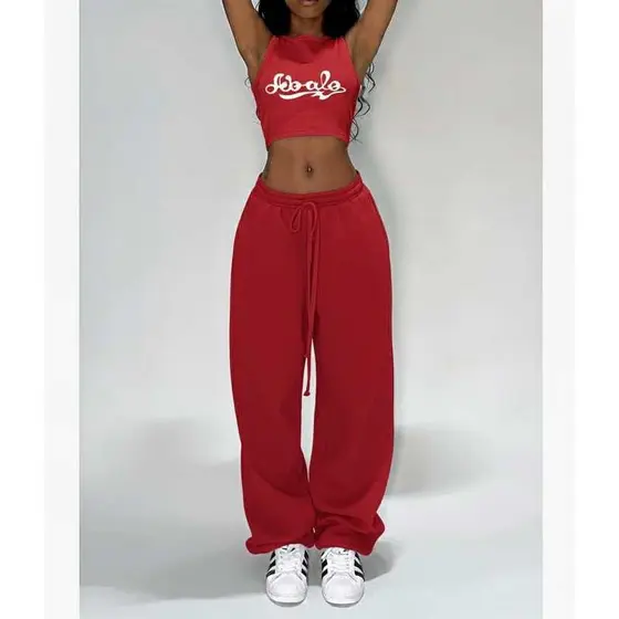 Calça Hip Hop Larga Moletom Wide Leg Estilo Streetwear