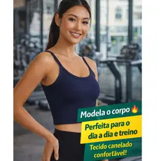 Blusinha Cropped Feminina Canelada Alça Fina Modela o Corpo Confortável  Unico 36--40