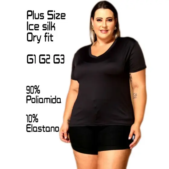 Blusa Feminina Plus Size Dry Fit Academia Esportiva Leve e Respirável
